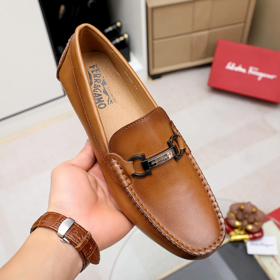 Men's shoes 💰360 🕷🕷【Ferragamo】Ferragamo Popular fashionable casual slip-on shoes🇨🇳Official website counter 1:1 production, original mold opening💯Good quality visible, imported high-end first-layer calfskin, luxurious pigskin lining🌿Very clear texture, high-quality waterproof, non-slip and wear-resistant outsole🎋High quality and low price, truly handmade🍓Color, code number 38-45